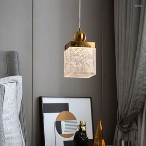Lampes suspendues IWP Nordic Crystal Lampe Carrée Table à manger intérieure LED Suspendue Or Noir Décor Lumière pour salon cuisine