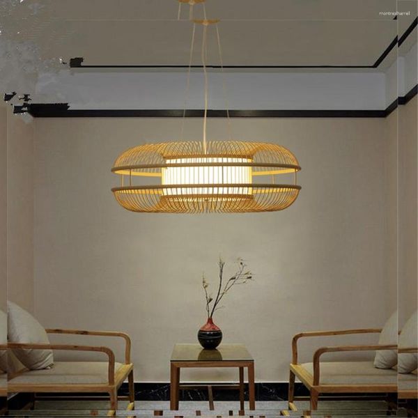 Lampes suspendues Style japonais lumières chambre chinoise salon atmosphère lampe ronde thé Zen Restaurant mode ZA627 ZL126