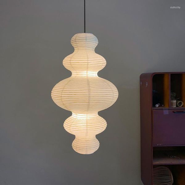 Lampes suspendues Style japonais Lampe en papier Homestay Loft Escalier Lustre Nordique Duplex Salon Art