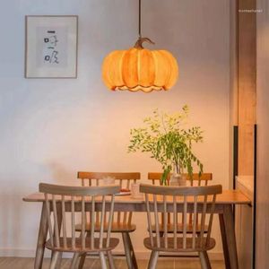 Lampes suspendues Style japonais citrouille lampe moderne Restaurant chambre étude créative lumière de vent silencieuse