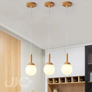 Hanglampen JJC Japanse Log Eetkamerlamp 3 Hoofd Stahoogte Bar Kroonluchter Modern Eenvoudig Scandinavisch