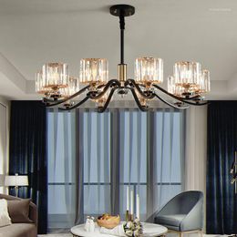 Hangende lampen K9 Clear Crystal Modern Chandelier Lighting for Living Room Dining Lights Chandeliers