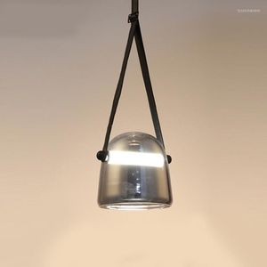 Hanglampen Keuken Art Deco Leer Hangend Hanglamp Kleedkamer Glas-in-lood Nordic Slaapkamer Nachtkastje LED-lamparmatuur