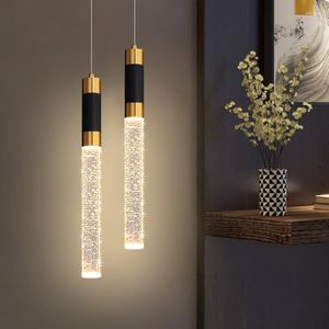 Lampes suspendues Cuisine Luminaires Plafond Dimmable LED Moderne Avec Éclairage En Cristal Pour Île Chambre Salle À Manger