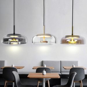 Hanglampen kobuc Italië Mater design kom vorm helder/rookgrijs/barnsteenglas licht 7w bar eetkamer kabel hangende armatuur