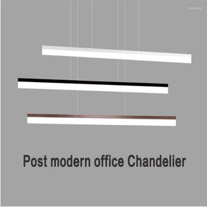 Hanglampen l rechte strip led kantoor verlichting kroonluchter creatieve moderne acryl conferentie kamer project woord hangende lijnlamp