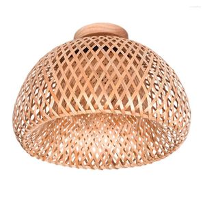 Hanglampen Lamp Behuizing Eenvoudige Lampenkap Vintage Shades Ornament Licht Geweven Hand Plafond Bamboe Stofdicht Inbouw
