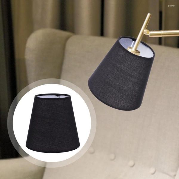 Lampes suspendues Abat-jour Couverture d'abat-jour Nuances de tissu de table Lumière pour lustre baril Abat-jour de poussière noire Mur Plafond Lustres de sol