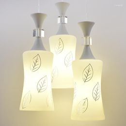 Lampes suspendues LED 3 lumières en cristal pour salle à manger, lampe de repas en verre 110-240v