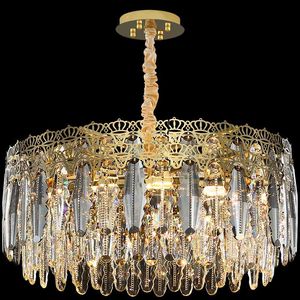 Hanglampen LED Art Deco Zwart gouden roestvrijstalen kristal kroonluchter hanglamp verlichting glansvorm voor foyer