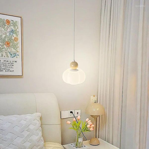 Lámparas colgantes LED lámpara colgante de noche luz de dormitorio de un solo cabezal moderno y minimalista pasillo decoración de pared iluminación E27