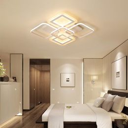 Lampes suspendues LED Plafond Chambre Salon Géométrique Creative Lampe À La Maison Ultra-mince Éclairage Intérieur RC Dimmable LightPendentif