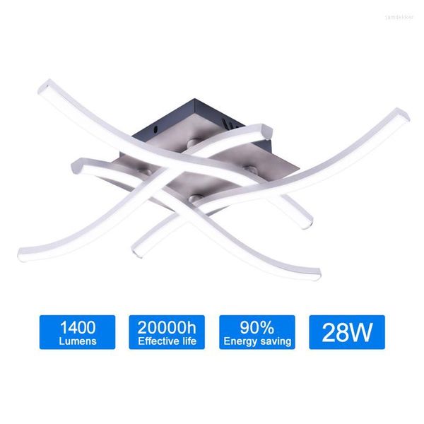 Lámparas colgantes Luces de techo LED para dormitorio Sala de estar 24W 18W 12W Iluminación de diseño curvo AC85-265V moderno