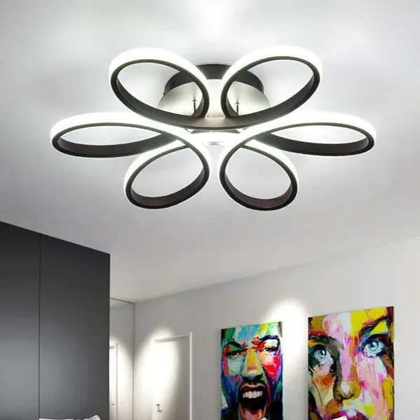 Lampes suspendues LED lustre plafonnier télécommande pour salon chambre aluminium Boby intérieur Plafond lampe affleurantes 56W 76W 92W