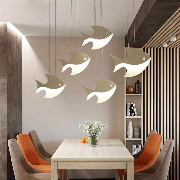 Lampes suspendues LED lustre créatif poissons lumières pour salle à manger salon cuisine chambre restaurant éclairage bar maison hang316o