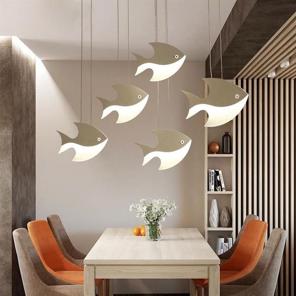 Lampes suspendues LED lustre créatif poissons lumières pour salle à manger salon cuisine chambre restaurant éclairage bar maison hang302z
