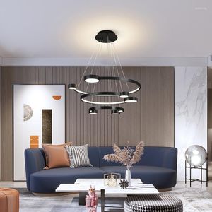 Hanger lampen led kroonluchters lichten lichten slaapkamer moderne binnenverlichting plafondlamp afstandsbediening of drukknop schakelaar zwart no bule