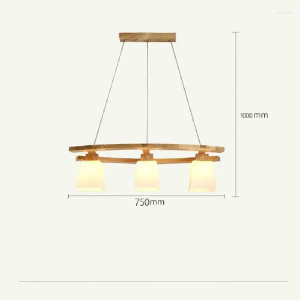 Lampes suspendues Lampe LED Creative Nordic Simplicité Bois Bar Chevet Chambre Salon Cuisine Télécommande Réglable Lumière Suspendue