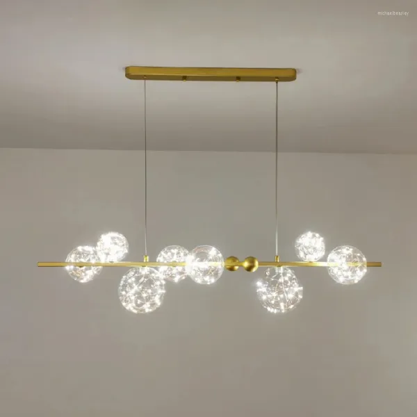 Lampes suspendues Lampe à LED Gypsophile Anneau Moderne De Luxe Nordique Salon Lustre Simple Bulle Chambre Salle À Manger Lumière