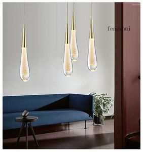 Lampes suspendues lampe à LED lumière luxe nordique cristal salon escalier salle Hall intérieur décor à la maison Villa éclairage suspendu