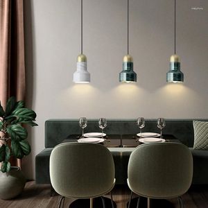 Hanglampen LED-lamp Moderne enkele kop marmeren hanglampen voor slaapkamer nachtkastje gang gang gangpad binnen decorverlichting