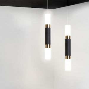 Lámparas colgantes, luz Led de doble fuente, accesorio de luz colgante que brilla hacia arriba y hacia abajo, isla de cocina, comedor, tienda, decoración de mostrador de Bar