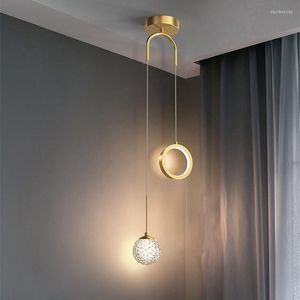 Hanglampen LED -licht Goudring Hangen voor plafondophanging
