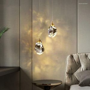 Lampes suspendues LED lumières plafond en cristal nordique pour chambre salon décoration de la maison lampe suspendue éclairage intérieur 220V