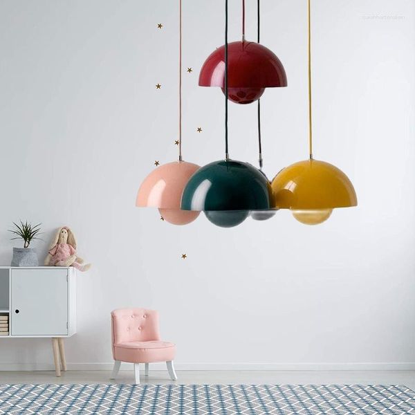 Lampes suspendues LED métal bourgeon lustre cellule suspension lampe noir cuisine demi-cercle lumière appareils ménagers décor nuances