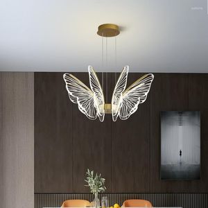 Hangende lampen led moderne vlinder kroonluchter minimalistisch creatief dineren woonkamer slaapkamer armaturen Noordse decoratieve lamp