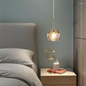 Lampes suspendues LED nordique moderne petit lustre G9 AC90-260V chambre chevet salle à manger salon barre créative cristal lumière