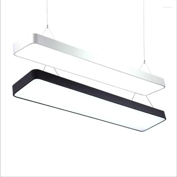 Lámparas colgantes LED Lámpara rectangular Oficina Supermercado Centro comercial Gimnasio Bar Square Pass Strip Light Accesorio AC220V