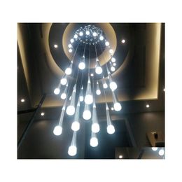Lampes suspendues LED anneau lustre lampe salon chambre cuisine escalier éclairage intérieur décor à la maison longue escalier livraison directe Ligh Dh0Q2