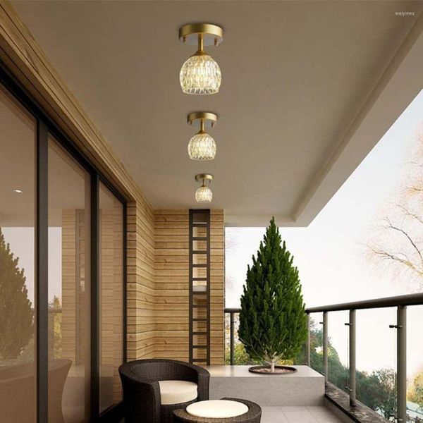 Lámparas colgantes LED Montaje semiempotrado Luz de techo de cristal Sombra de vidrio Interior para pasillo Café Bar Salón