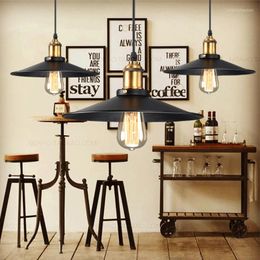 Hangende lampen led smeedijzeren e27 lamp Amerikaanse industriële stijl el bar ktv retro restaurant single head dessert shop verlichting