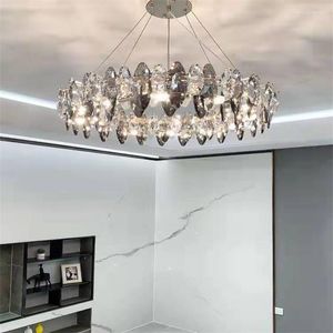 Lampes suspendues lumière luxe lustre cristal salon Simple atmosphère moderne Restaurant 2023 lampe post-moderne