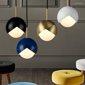 Lampes suspendues Light Lustre de luxe Restaurant Bar Chambre Chevet Petit Post Moderne Minimaliste Boule Créative