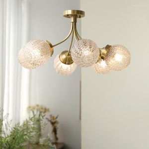 Lampes suspendues lumière luxe cuivre chambre plafonnier salon salle à manger et étude maître post-moderne