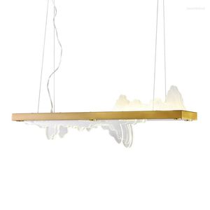 Hanger lampen licht luxe moderne Chinese stijl creatief el front restaurant bar counter thee huis studie kamer zen landschap kroonluchter kroonluchter