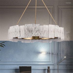 Lampes suspendues Lumière De Luxe Postmoderne Creative Albâtre Salon Lustre Art Chambre Étude Designer Modèle