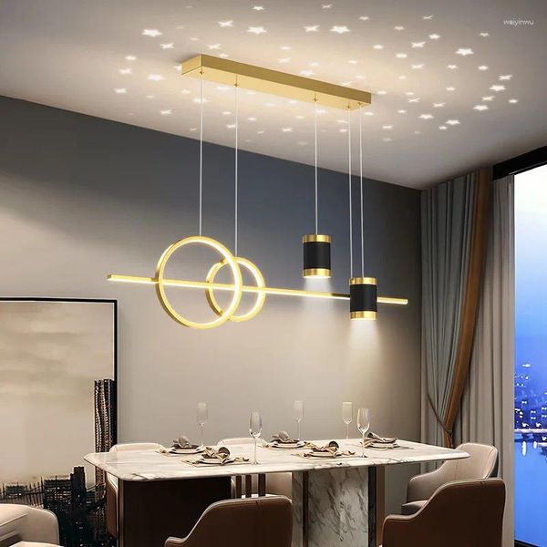 Lámparas colgantes Iluminación Latón Nórdico LED Cristal Moderno Luces de techo Bola ovalada Alambre de hierro negro Mini bar Comedor