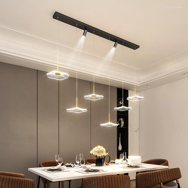 Lampes suspendues Salon Creative Nordic Personnalité Bureau LED Strip Light Dining Moderne Minimaliste Bar Front Desk Lustre