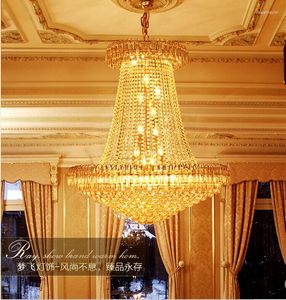 Lampes suspendues Lampe de salon Duplex Bâtiment Villa Escalier Grand Lustre Deux étages Cristal de haute qualité Hall d'étage moyen