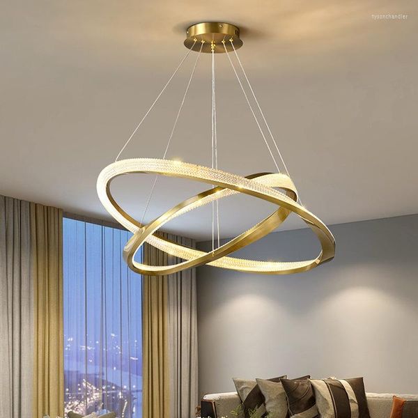 Pendelleuchten Wohnzimmer Licht Luxus moderne minimalistische Atmosphäre Kreis Kombination Halle italienischen Ring Kronleuchter