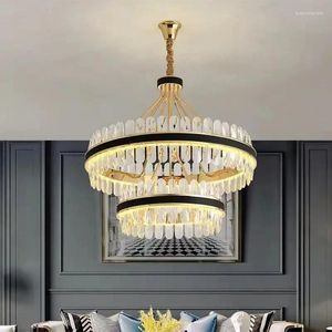 Hanglampen Woonkamer Glans Kristal Led Modern Huis Luxe Vintage Verlichting Decoratie Ronde Gouden Taartstandaard Kroonluchter