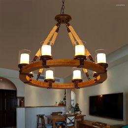Lampes suspendues Loft Style industriel métal bois lustre marbre/Restaurant Lamparas Colgantes café Bar éclairage suspendu