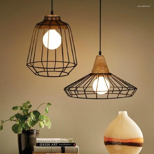 Lampes suspendues Loft industriel Vintage lumières barre cuisine décoration de la maison E27 Edison luminaires lampe cage à oiseaux