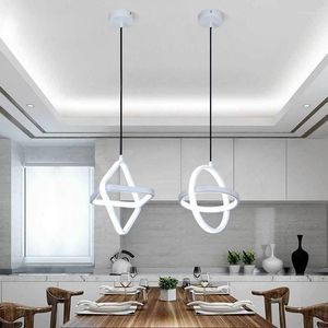 Lampes suspendues Loft LED lumière tige en métal lampe suspendue salon décoration éclairage intérieur pour salle à manger luminaires barre