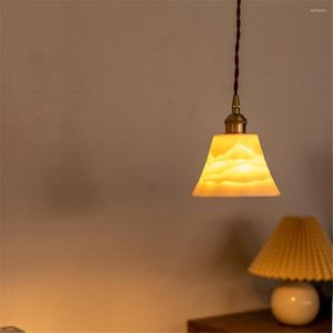 Hanglampen Loft Stijl Antieke LED Verlichtingsarmaturen Retro Messing Keramische Hanglamp Eetkamer Bar Decor Home Verlichting Armatuur