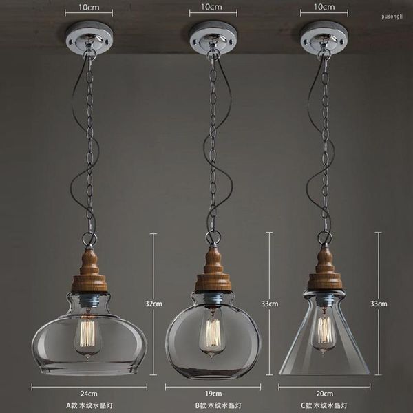 Lámparas colgantes Estilo loft Vintage Iluminación industrial Lámpara retro Edison Bombilla Lamparas Lustres E Pendentes